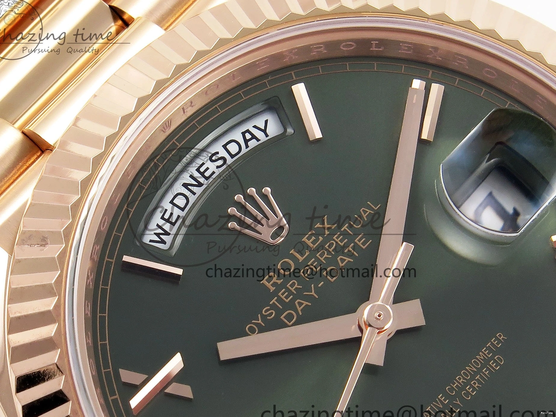 MiroTime 1228 Day Date 40 RG 228235 ARF 1:1 Best Edition Green Roman Dial on President Bracelet VR WrinkleFree 1509